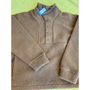 Alpine Design Women's Brown Fleece Pullover Jacket with Snap Buttons Size Medium